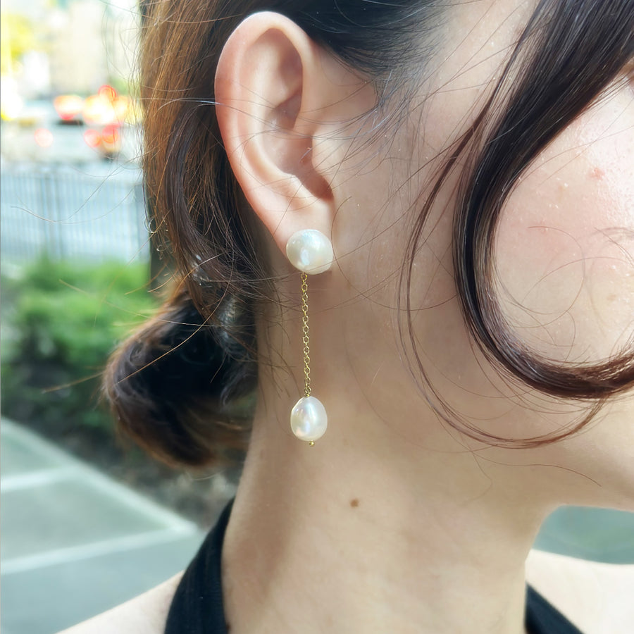 Baroque Pearl Chain Drops