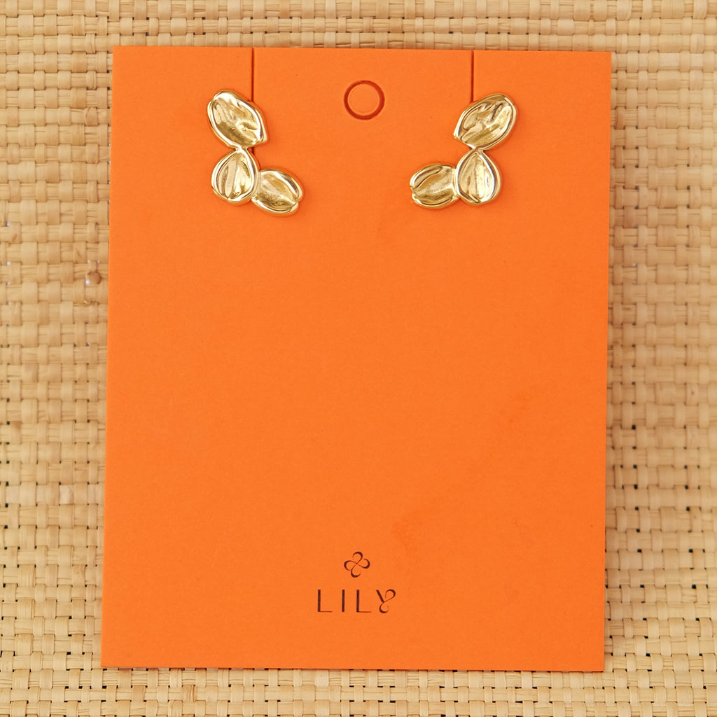 2-in-1 Bean Trio Earrings in Gold (Limited)