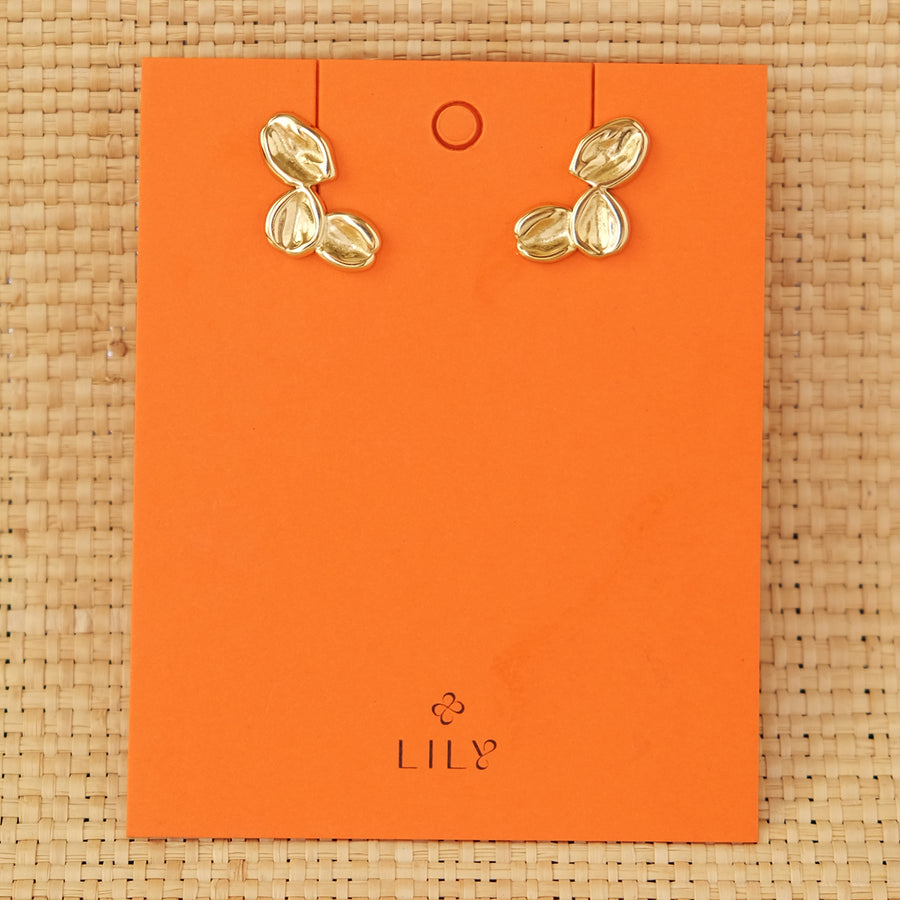 2-in-1 Bean Trio Earrings in Gold (Limited)