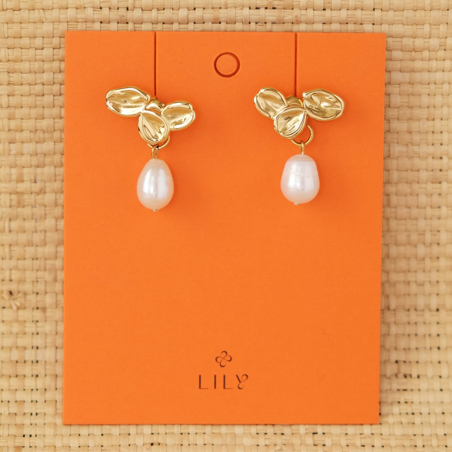 2-in-1 Bean Trio Earrings in Gold (Limited)