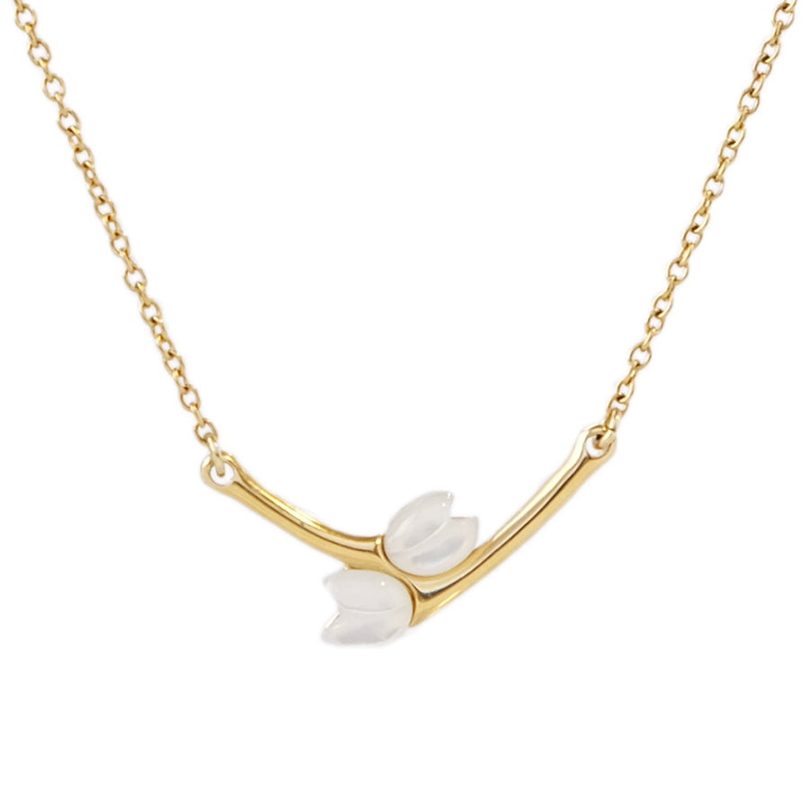 Jasmine Twin Necklace in Mother of Pearl