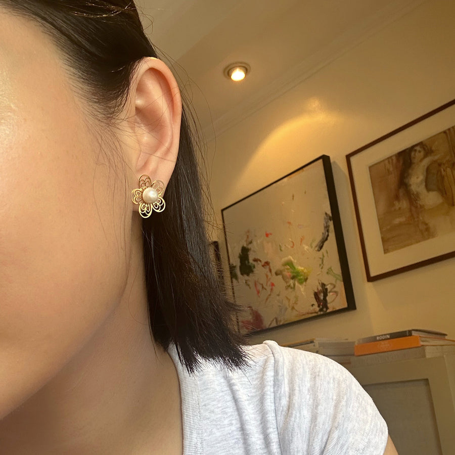 2-in-1 Liana Earrings in Pearl