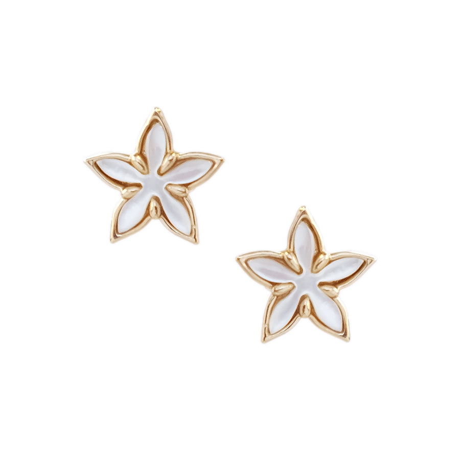Santan Stud Earrings in Mother of Pearl