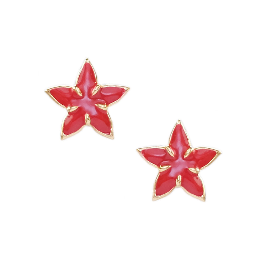 Santan Stud Earrings in Red