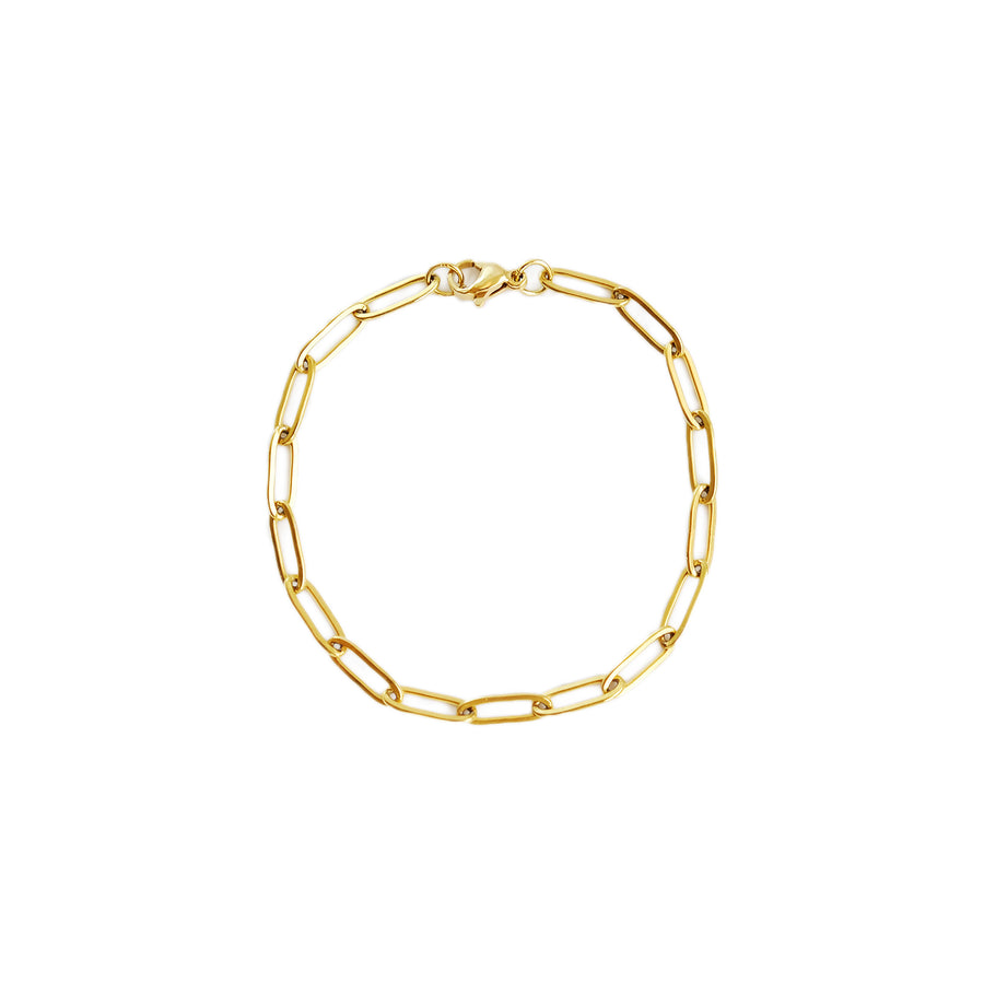 Paper Clip Bracelet in Gold