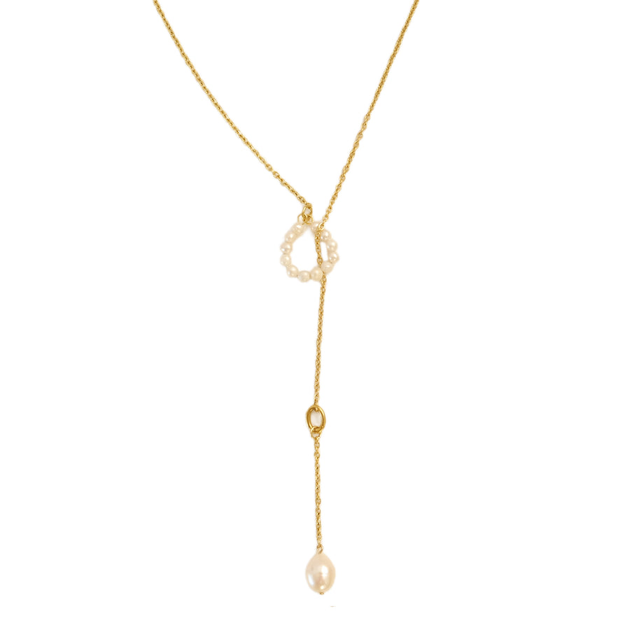 Sibu Lariat Necklace in Pearl